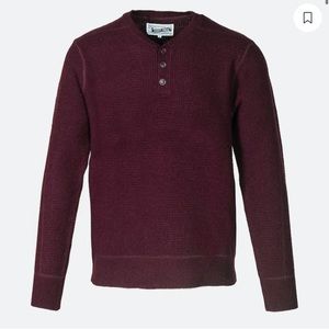 Schott Button Henley Sweater in Burgundy